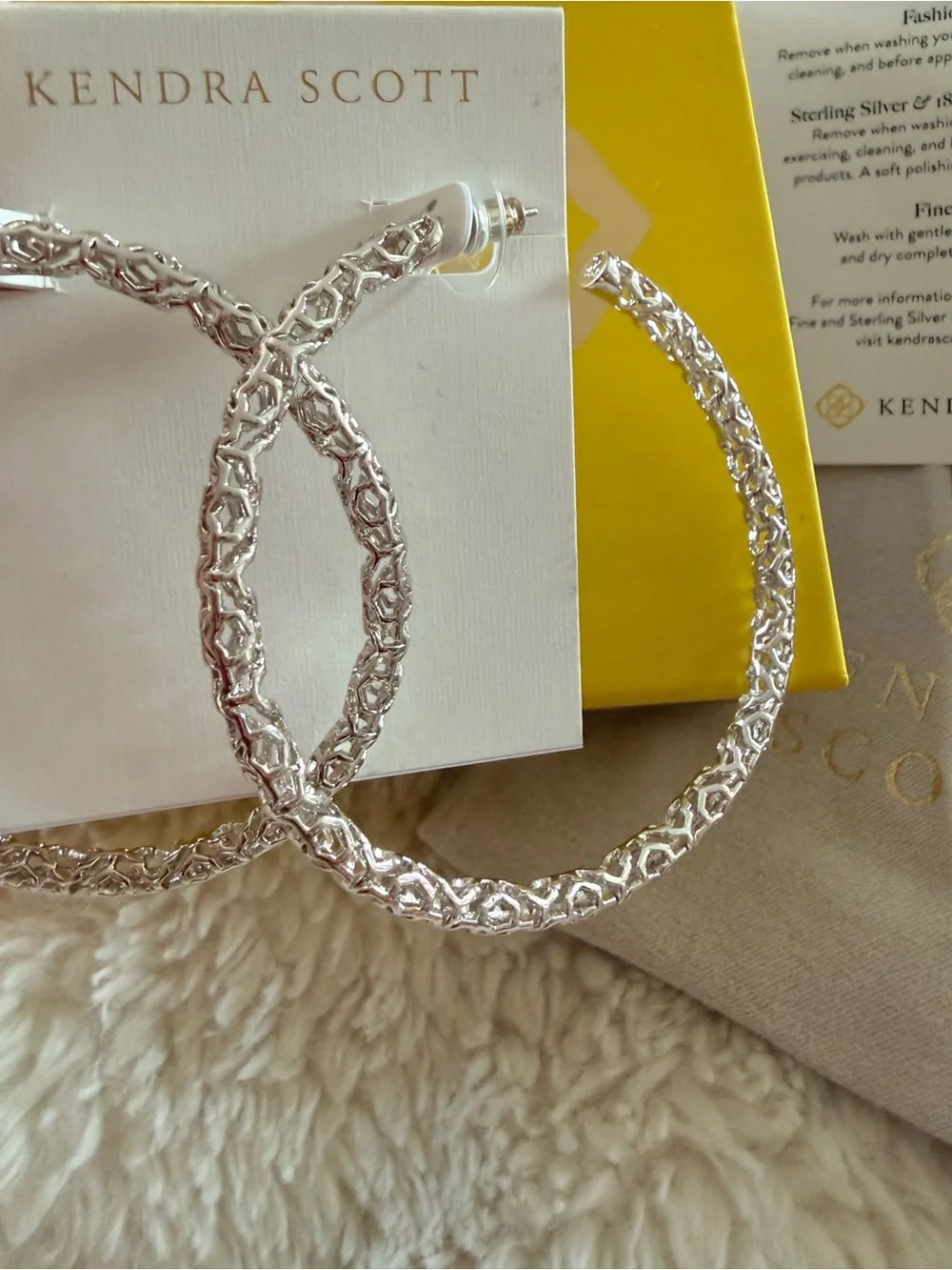 Kendra Scott Silver Maggie 2.5 Hoop Earrings